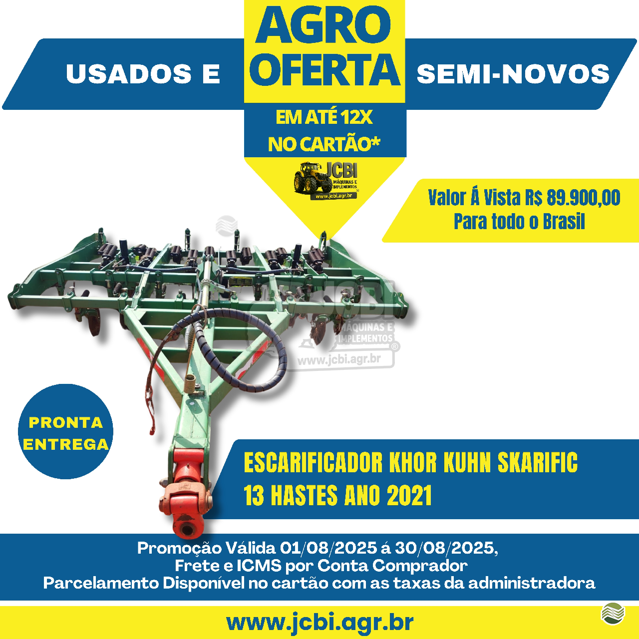 IMPLEMENTOS AGRICOLAS ESCARIFICADOR 13 HASTES DISCO CORTE JCBi Máquinas e Implementos Agrícolas MARACAJU MATO GROSSO DO SUL MS